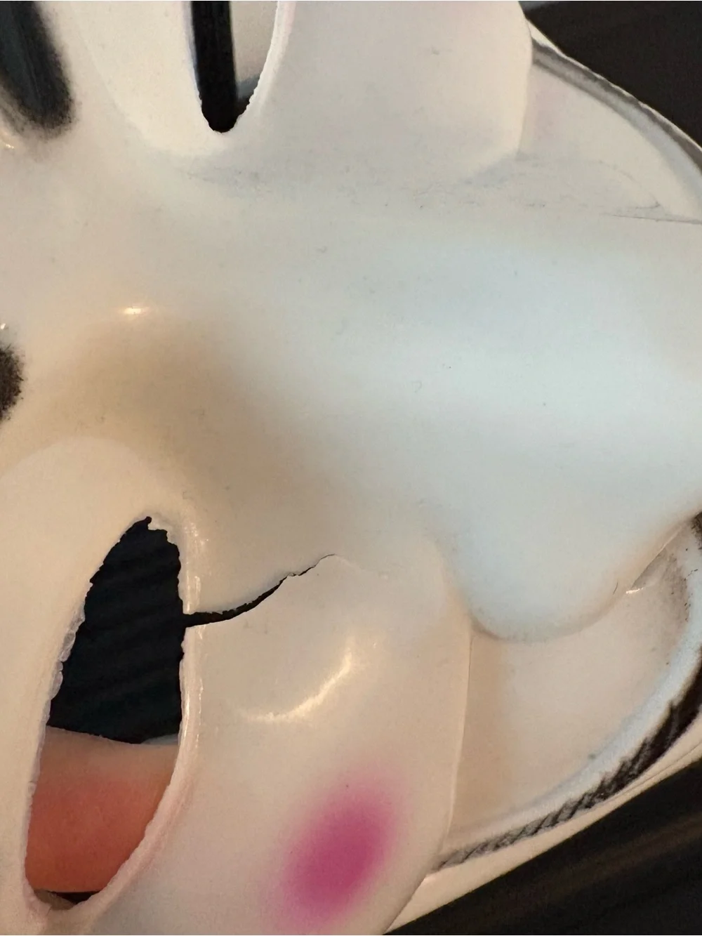 White Guy Fawkes Style Mask with Pink Cheeks